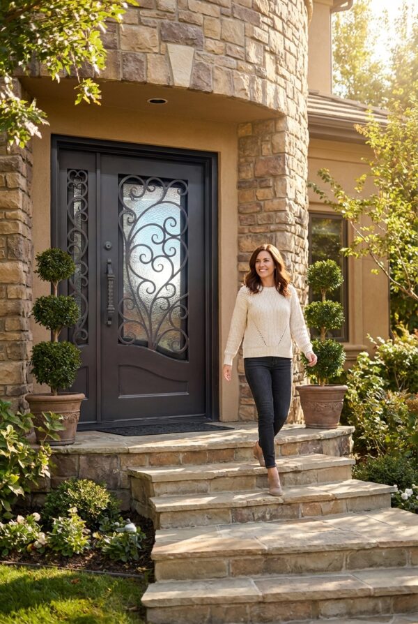 SH 12 Sidelight Wrought Iron Door Quick Ship - StonehengeUS